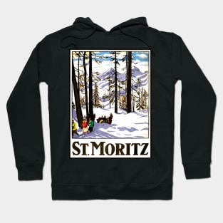 St. Moritz, Switzerland - Vintage Travel Poster Design Hoodie